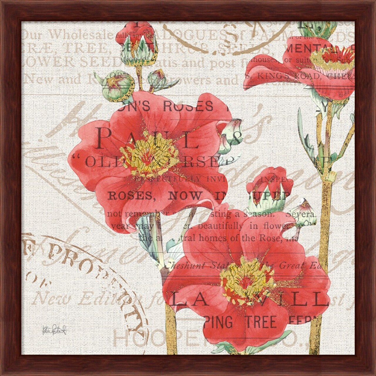 Bookshelf Botanical V by Katie Pertiet 13" x 13" Framed Wall Art